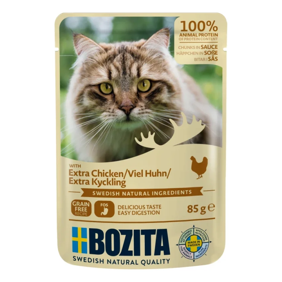 BOZITA Sachet de bouchées en sauce 12 x 85 g Poulet