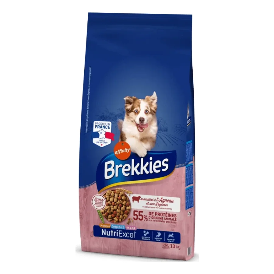 Brekkies Adult aromatisé à l’Agneau et aux Légumes 13 kg