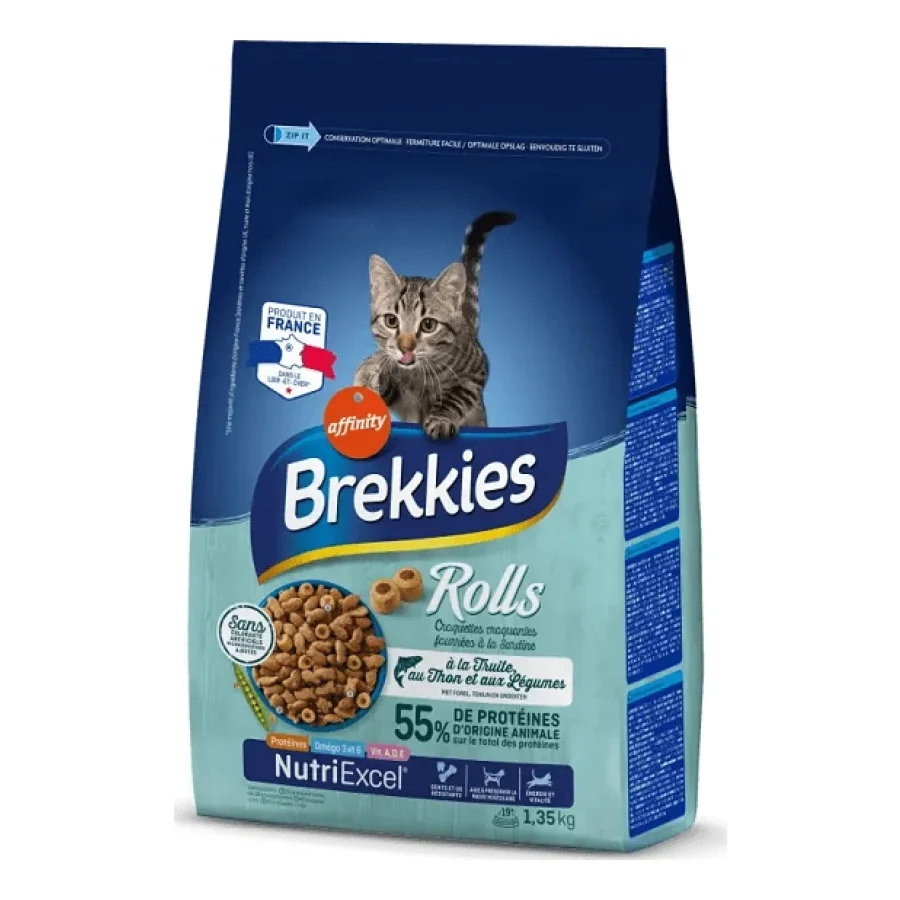 Brekkies Rolls à la Truite, au Thon et aux Légumes 1,35 kg