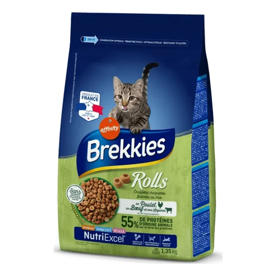 Brekkies Rolls au Poulet, au Bœuf et aux Légumes 1,35 kg