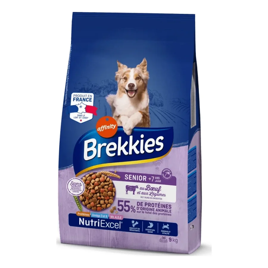 Brekkies Senior au Bœuf et aux Légumes 9 kg