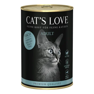 CAT'S LOVE Nourriture humide chat adulte Poisson pur 24x400 g