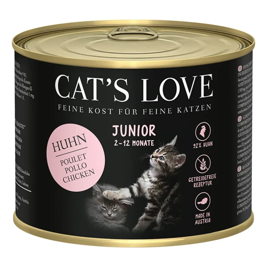 CAT'S LOVE Nourriture humide chat junior Poulet 24x200 g