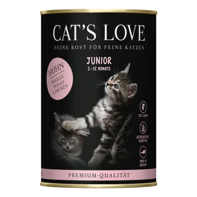 CAT'S LOVE Nourriture humide chat junior Poulet 24x400 g