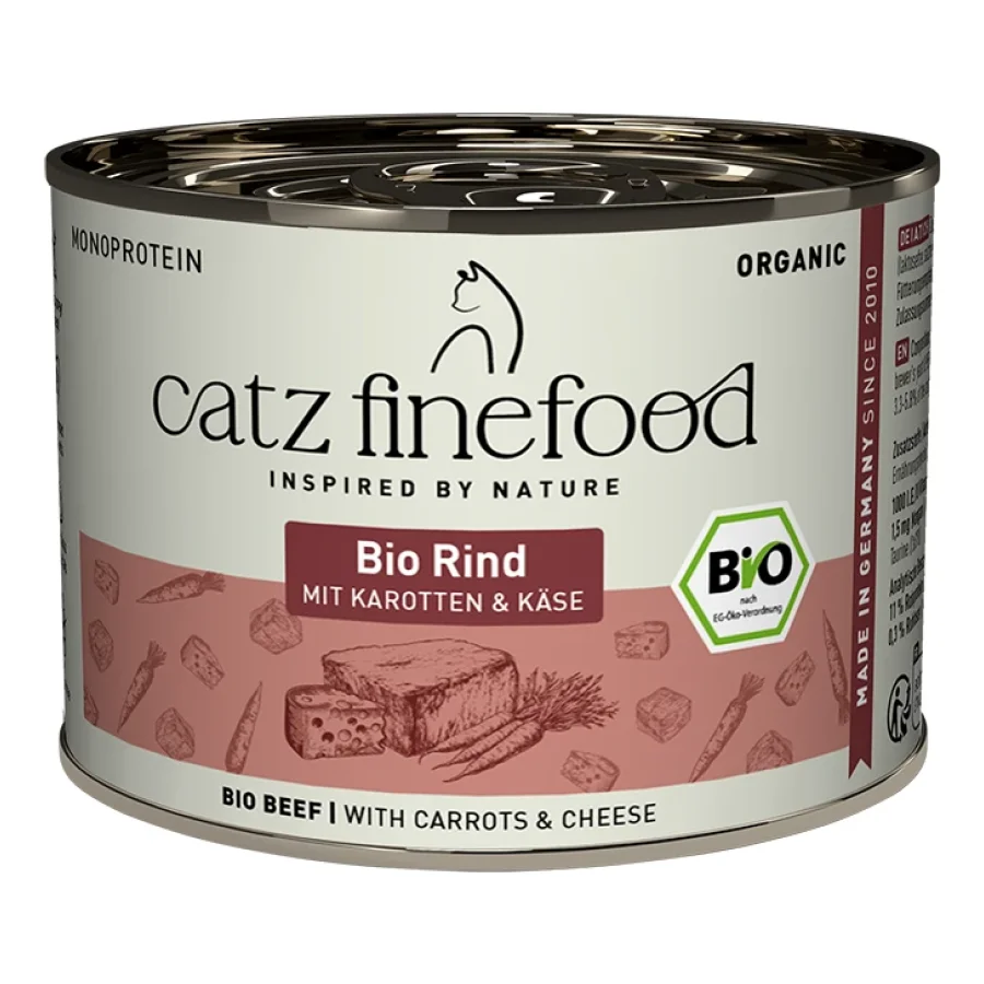 Catz finefood nourriture humide chat bio adulte Bœuf 12x200 g