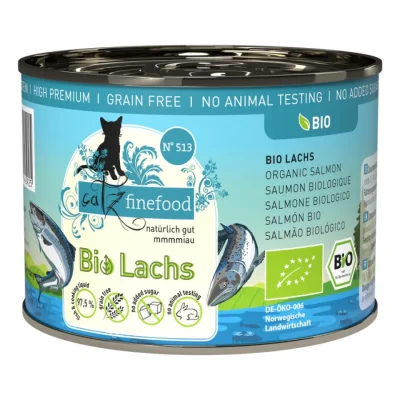 Catz finefood nourriture humide chat bio adulte N° 513 saumon 24x200 g