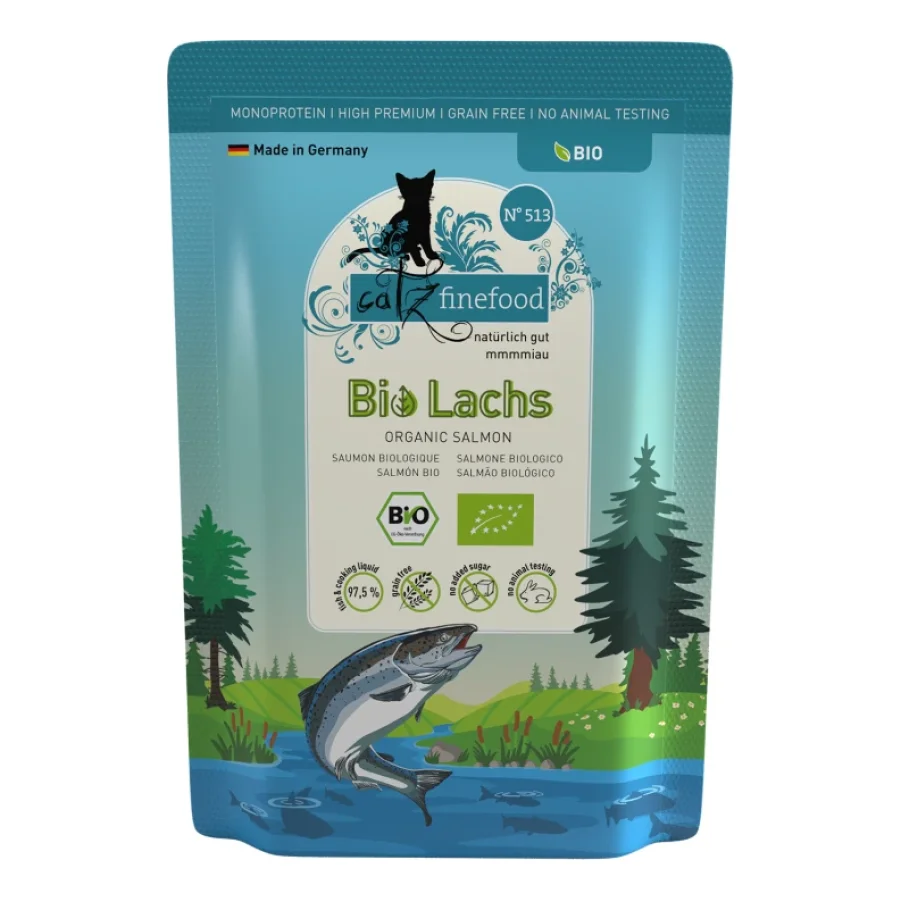 Catz finefood nourriture humide chat bio adulte N° 513 saumon 24x85 g