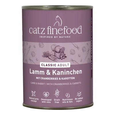 Catz finefood nourriture humide chat Classic Adulte Lapin et agneau 12x400 g