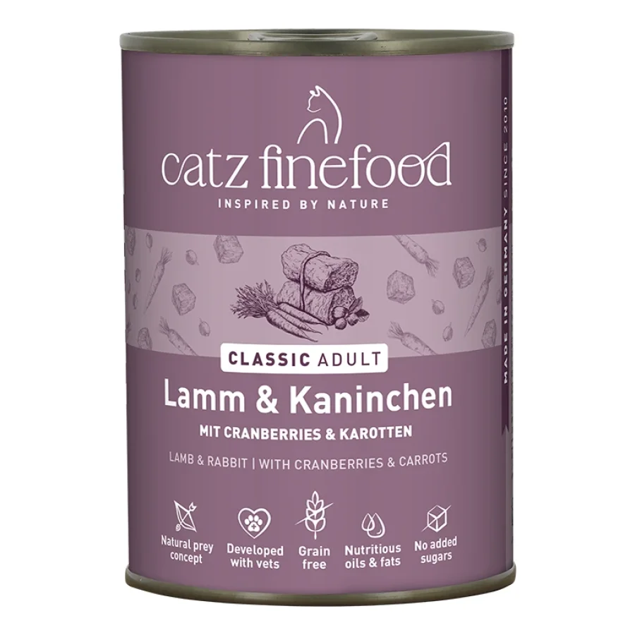 Catz finefood nourriture humide chat Classic Adulte Lapin et agneau 12x400 g