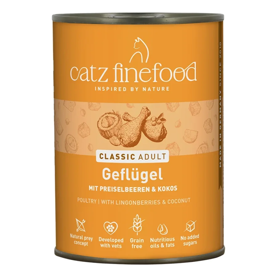 Catz finefood nourriture humide chat Classic Adulte mit Geflügel 6x400 g