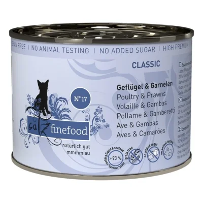 Catz finefood nourriture humide chat Classic Adulte N° 17 volaille et crevettes 12x200 g