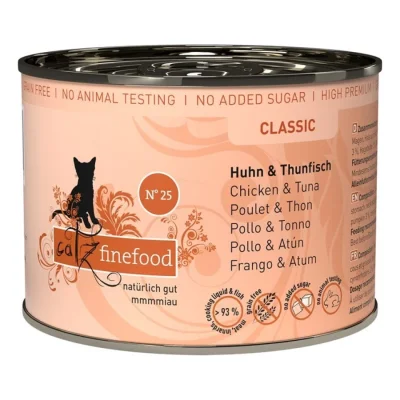 Catz finefood nourriture humide chat Classic Adulte N° 25 poulet et thon 24x200 g