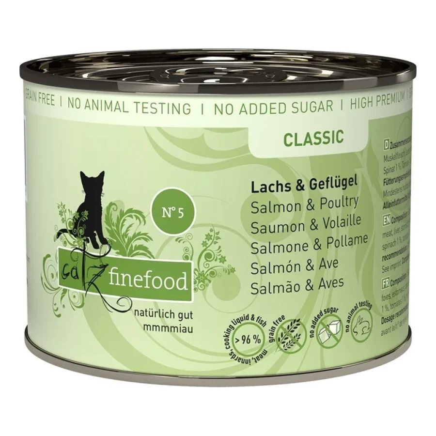 Catz finefood nourriture humide chat Classic Adulte N° 5 saumon 12x200 g