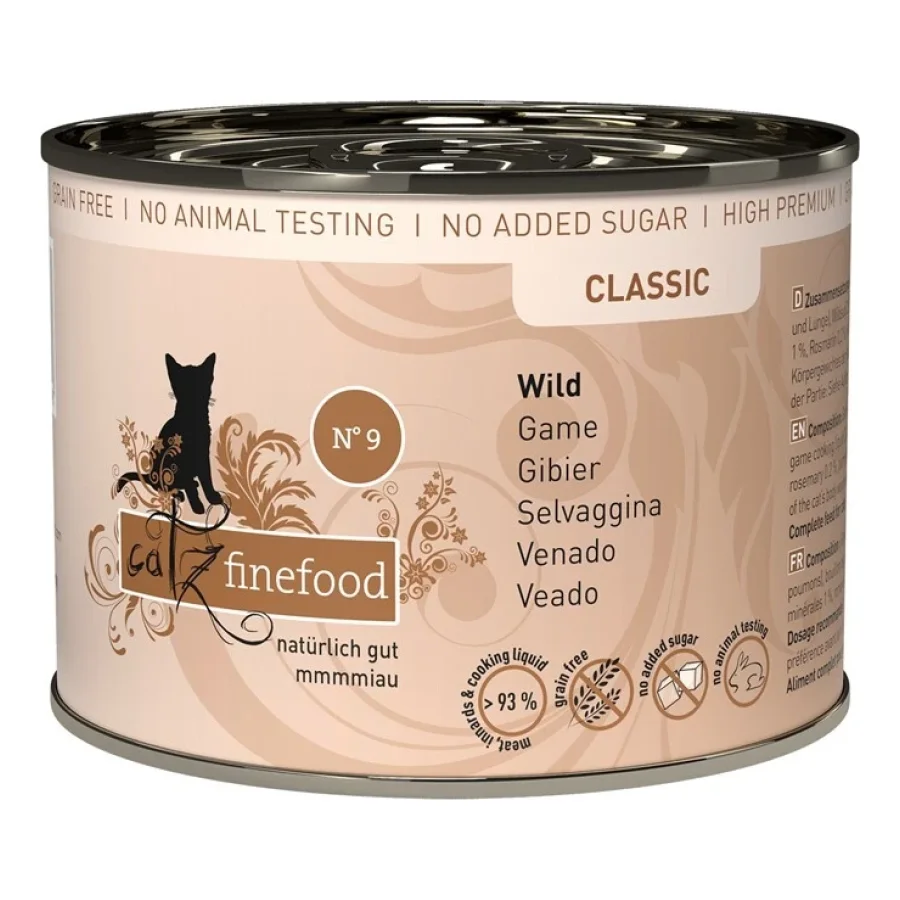 Catz finefood nourriture humide chat Classic Adulte N° 9 gibier 24x200 g
