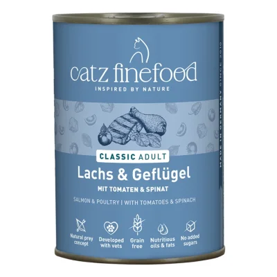 Catz finefood nourriture humide chat Classic Adulte Saumon et volaille 6x400 g