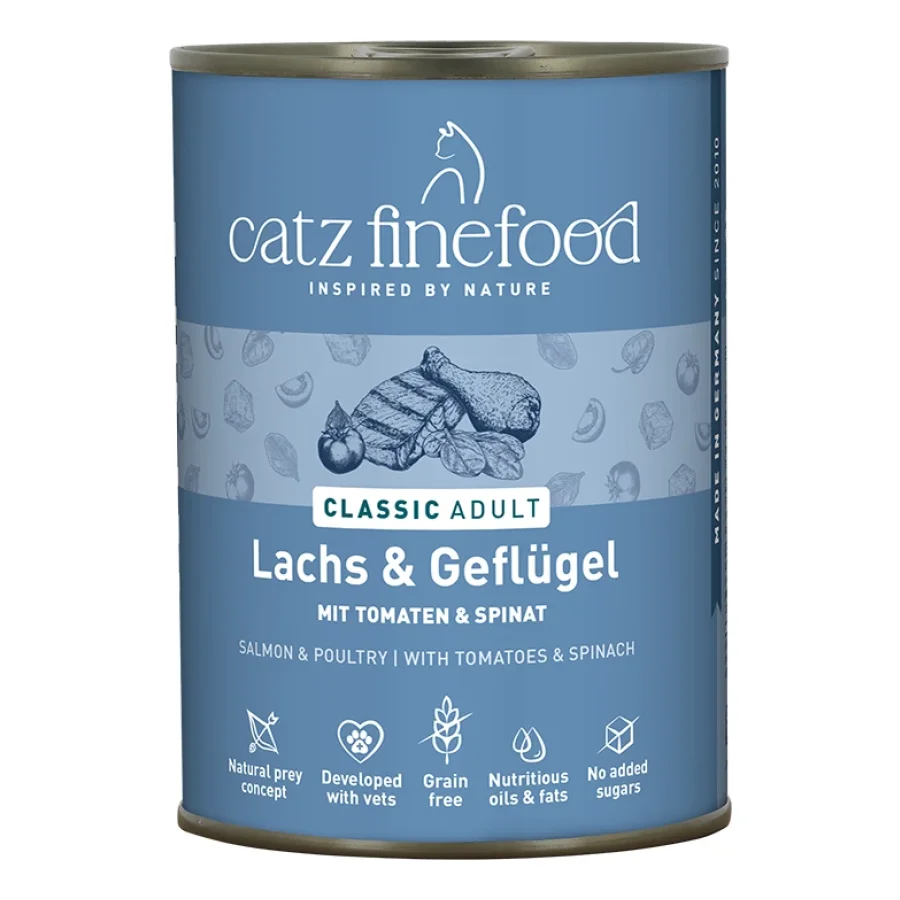 Catz finefood nourriture humide chat Classic Adulte Saumon et volaille 6x400 g
