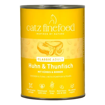 Catz finefood nourriture humide chat Classic Adulte Thon et poulet 12x400 g