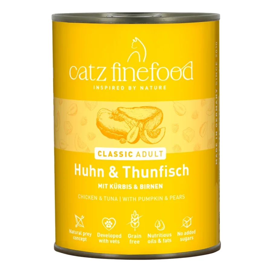 Catz finefood nourriture humide chat Classic Adulte Thon et poulet 12x400 g