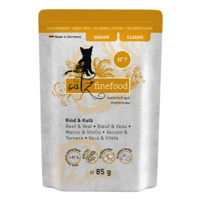 Catz finefood Nourriture humide chat Classic Senior N° 7 bœuf et veau 32x85 g