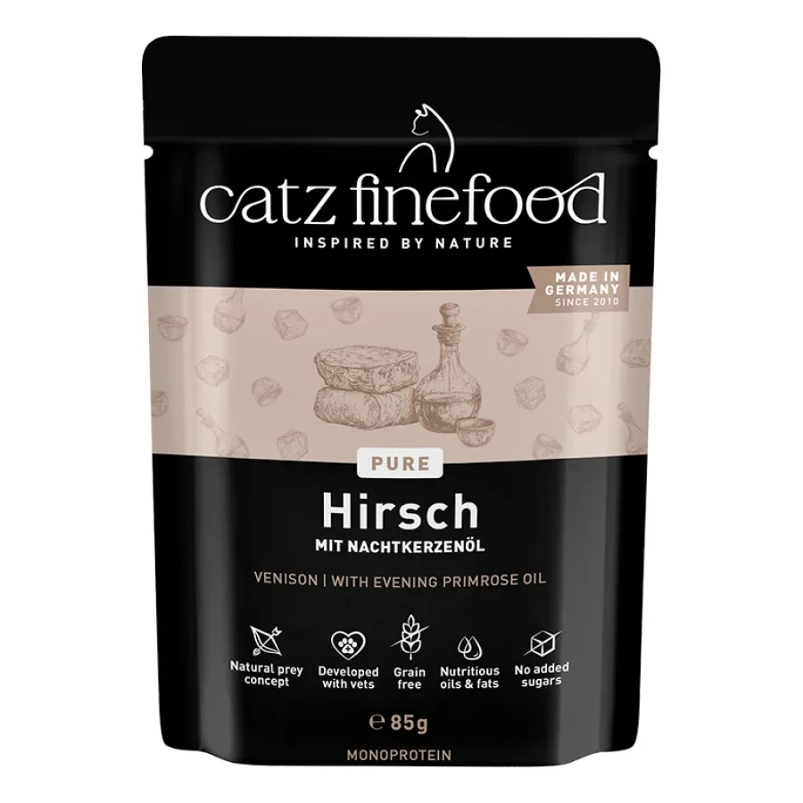 Catz finefood nourriture humide chat Pure Adulte Cerf 32x85 g