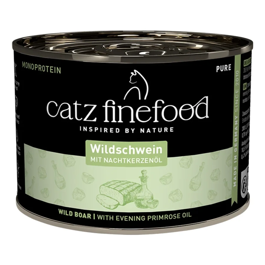 Catz finefood nourriture humide chat Pure Adulte Sanglier 12x200 g