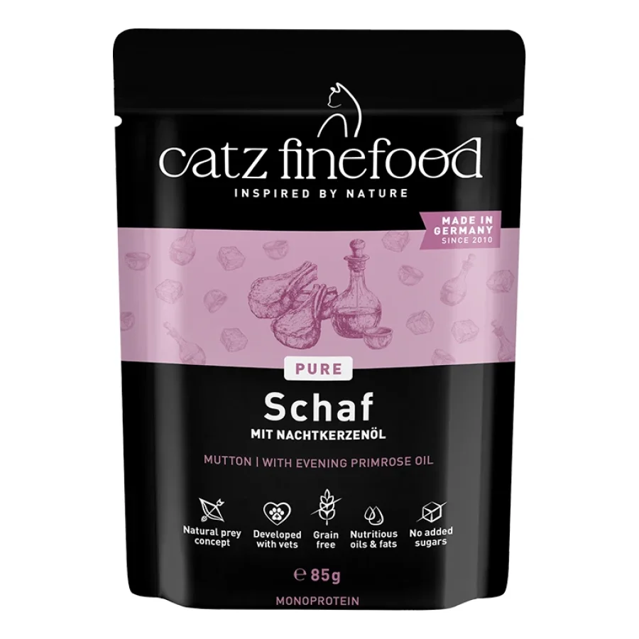 Catz finefood nourriture humide chat Pure Adulte Schaf 64x85 g