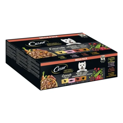 Cesar NATURAL GOODNESS Mega-Pack Casserole en sauce 4 variétés 24 x 100 g