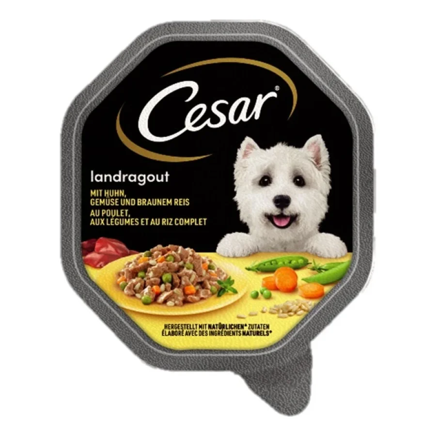 Cesar Recommandation du chef 14 x 150 g Morceaux de poulet, riz naturel et légumes 14x150 g