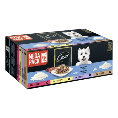 Cesar Sachet de portion Mega Pack Senior 10+ en gelée 4 variétés 40 x 100 g