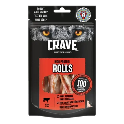 CRAVE High Protein Rolls 8 x 50 g Bœuf