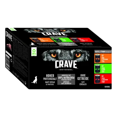CRAVE Multipack Pâté de différentes variétés 2 x 6 x 400 g
