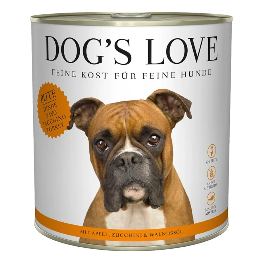 DOG'S LOVE Adult Classic 6x800g Dinde aux pommes et aux courgettes 6x800 g