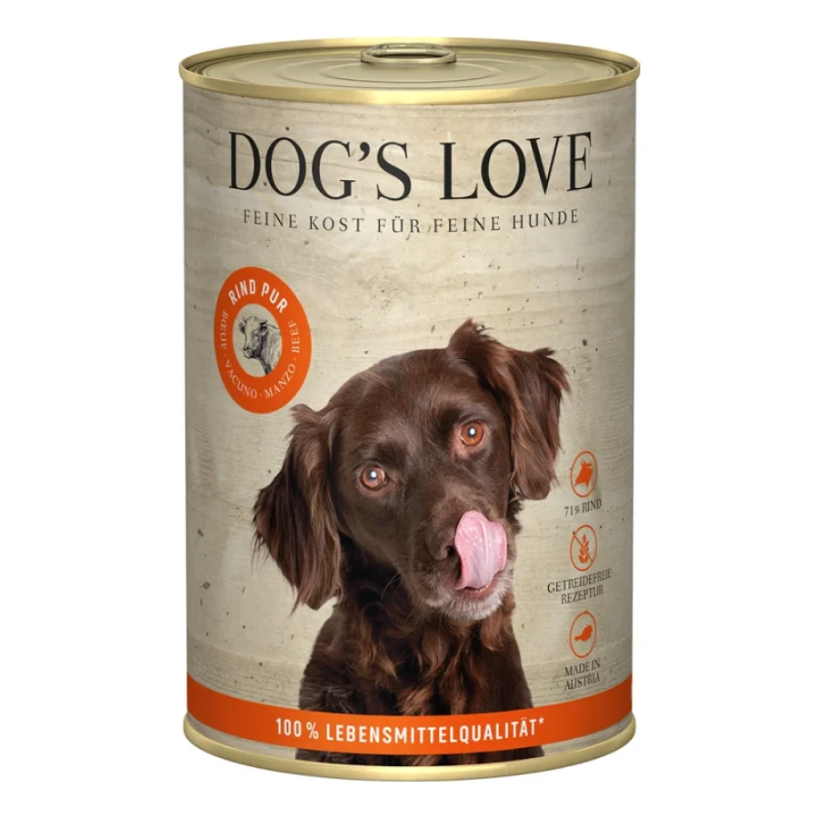 DOG'S LOVE Adult Viande Pure B.A.R.F. 6x400g Bœuf 6x400 g