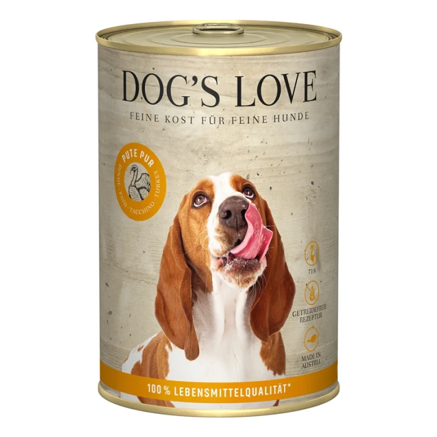 DOG'S LOVE Adult Viande Pure B.A.R.F. 6x400g Dinde 6x400 g