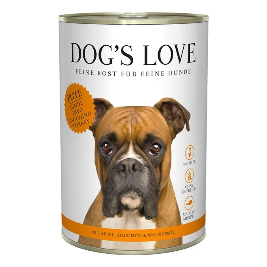 DOG'S LOVE Amour de Chien Adulte Classique 6x400g Dinde, pomme, courgettes et huile de noix 6x400 g
