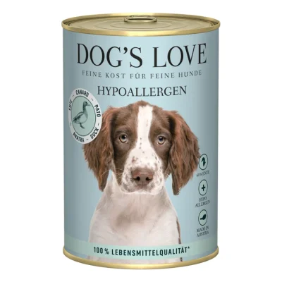 DOG'S LOVE Amour de Chien Nourriture humide pour chien, Adulte, Hypoallergénique Canard 6x400 g