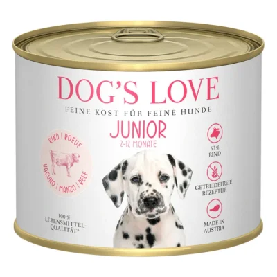DOG'S LOVE Junior au bœuf et aux carottes 6x200 g