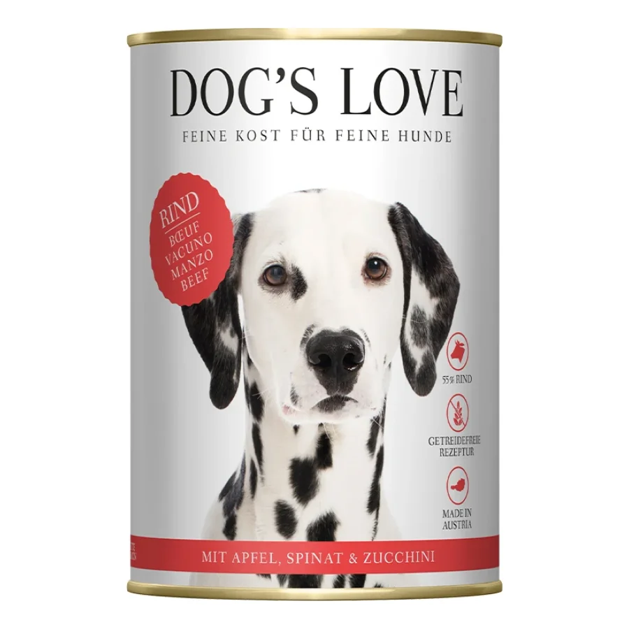 DOG'S LOVE Junior au bœuf et aux carottes 6x400 g