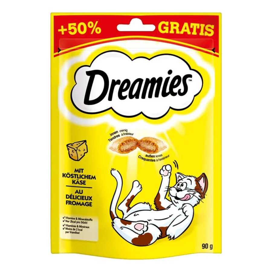 Dreamies +50 % gratuit 6 x 90 g Fromage