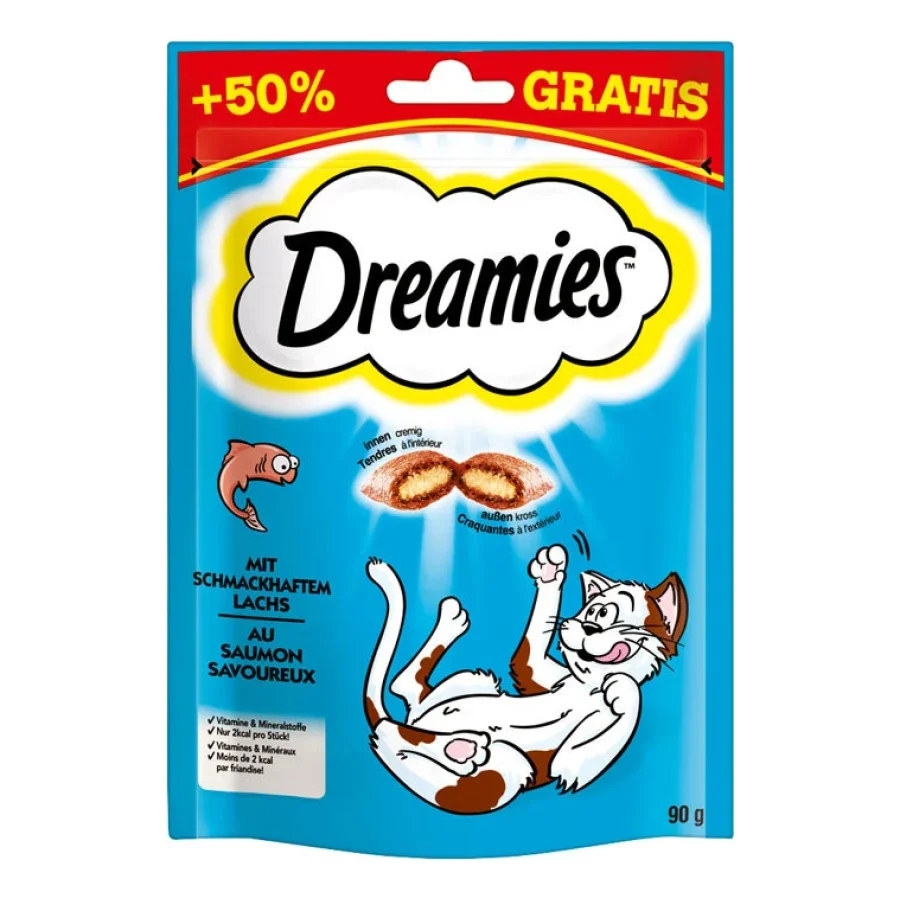 Dreamies +50 % gratuit 6 x 90 g Saumon