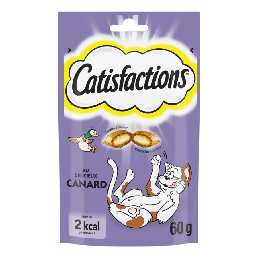 Dreamies CATISFACTIONS Friandises pour chat et chaton 6 x 60 g Canard