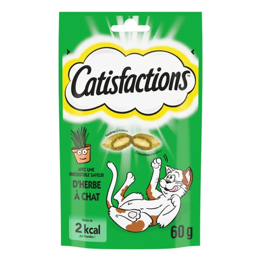Dreamies CATISFACTIONS Friandises pour chat et chaton 6 x 60 g Herbe aux chats
