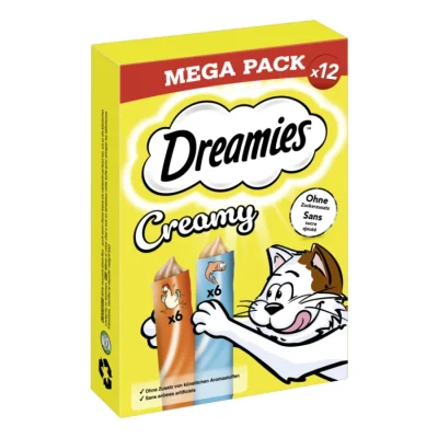 Dreamies Creamy Mega Pack au Poulet et au Saumon 12 x 10 g Poulet & saumon 12x10 g