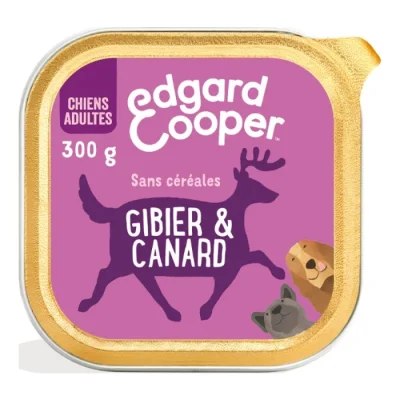 Edgard & Cooper Barquette Chien Adulte gibier et canard 18x300 g