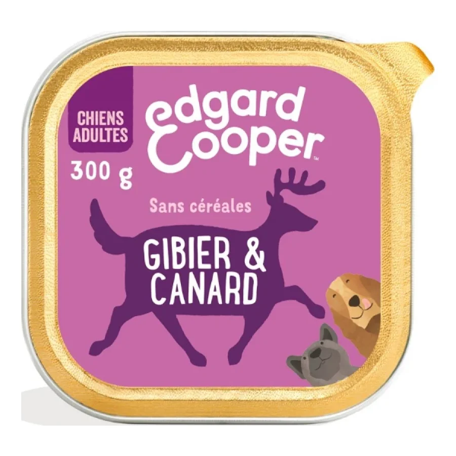 Edgard & Cooper Barquette Chien Adulte gibier et canard 18x300 g