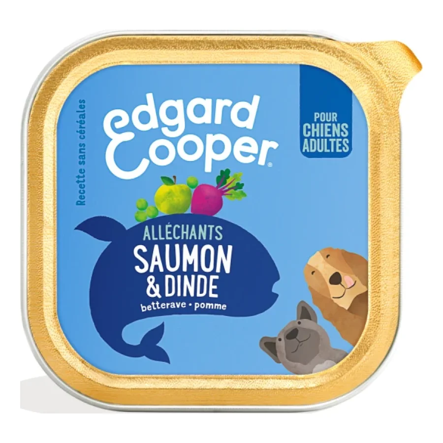 Edgard & Cooper Barquette Chien Adulte saumon et dinde 11x150 g