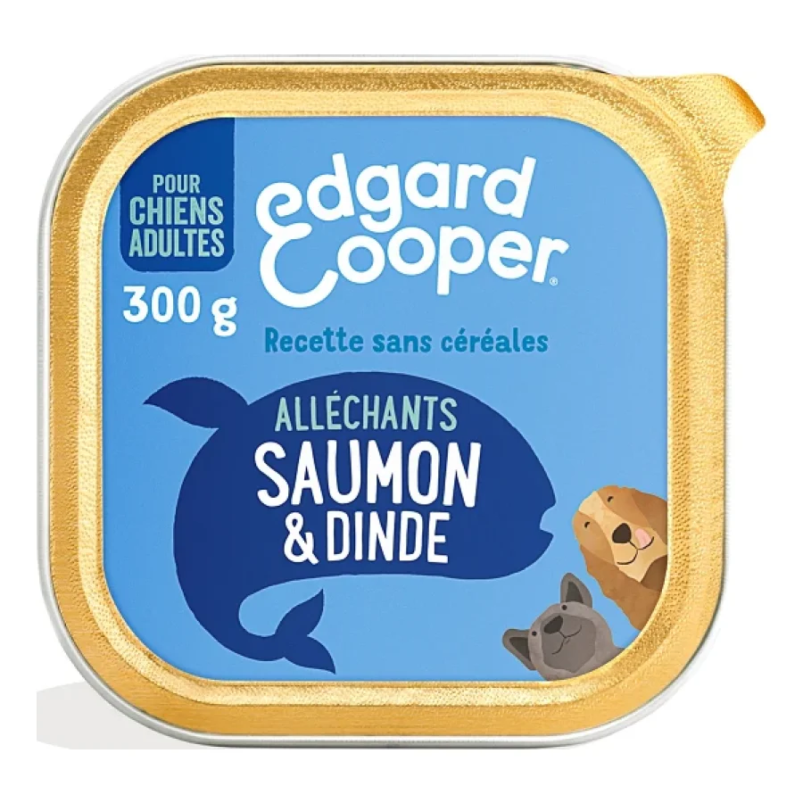 Edgard & Cooper Barquette Chien Adulte saumon et dinde 18x300 g