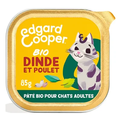 Edgard & Cooper BIO Barquette Chat Adulte Dinde 16x85 kg