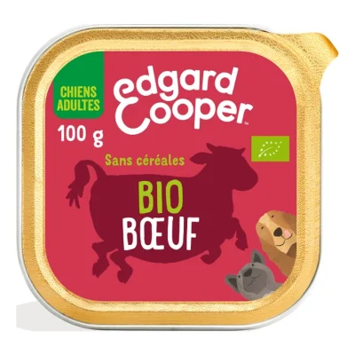 Edgard & Cooper BIO Barquette Chien Adulte Bœuf 17x100 g