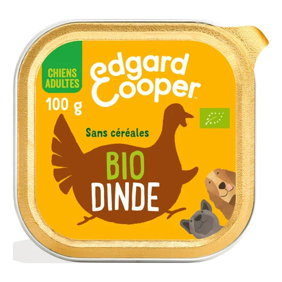Edgard & Cooper BIO Barquette Chien Adulte Dinde 17x100 g